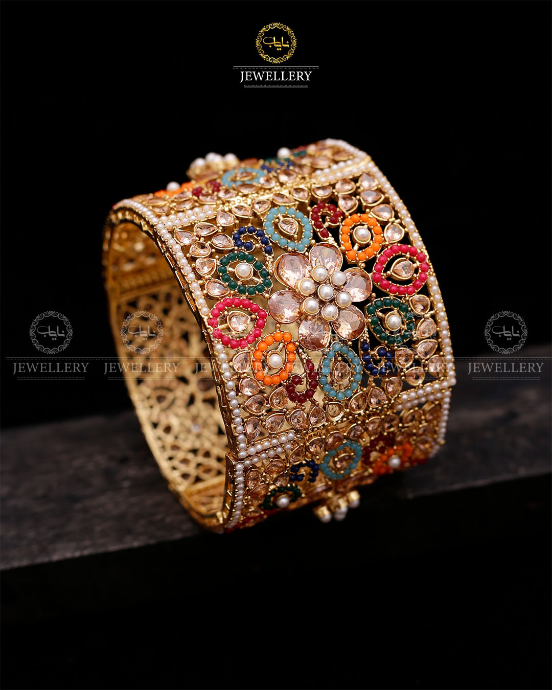 Floral Noratan Bridal Openable Bangle (Each)-2594 Nayab Jewellery