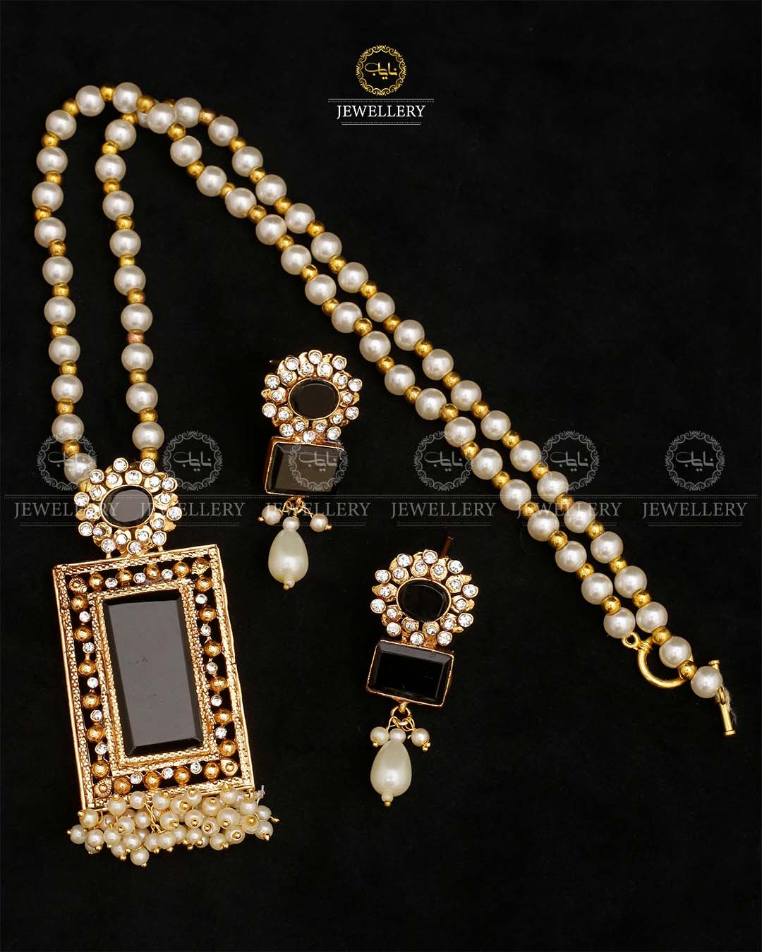 Egyptian Locket set with mala-2519 Nayab Jewellery