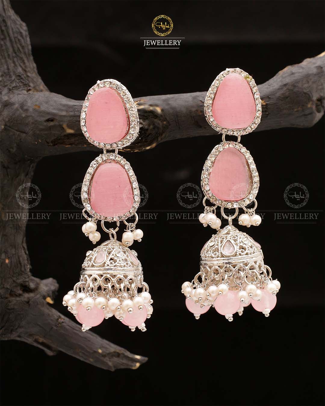 Shahi Long Jhumka-2563-Silver Nayab Jewellery