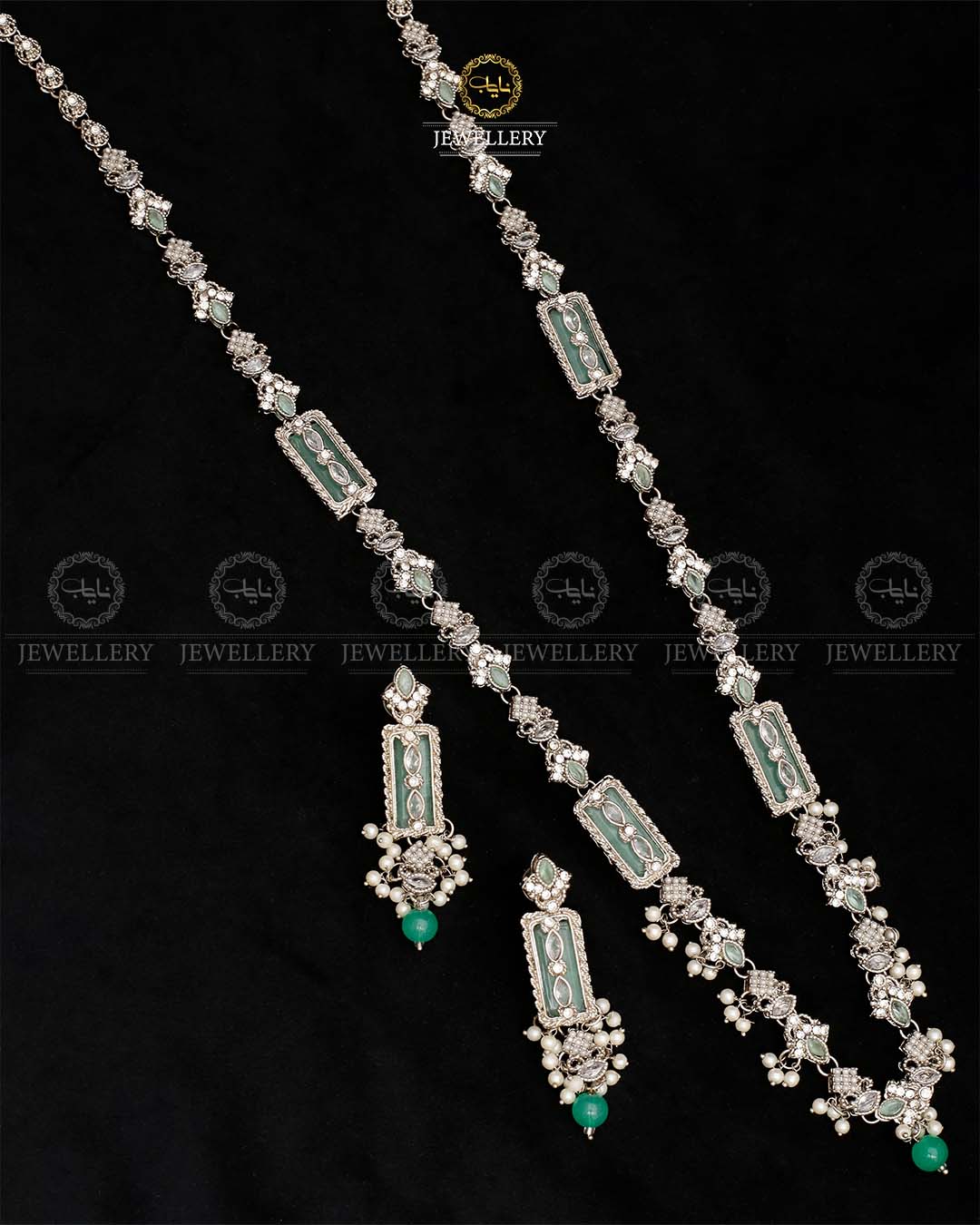 Turkish Long Mala set-2566-Silver Nayab Jewellery