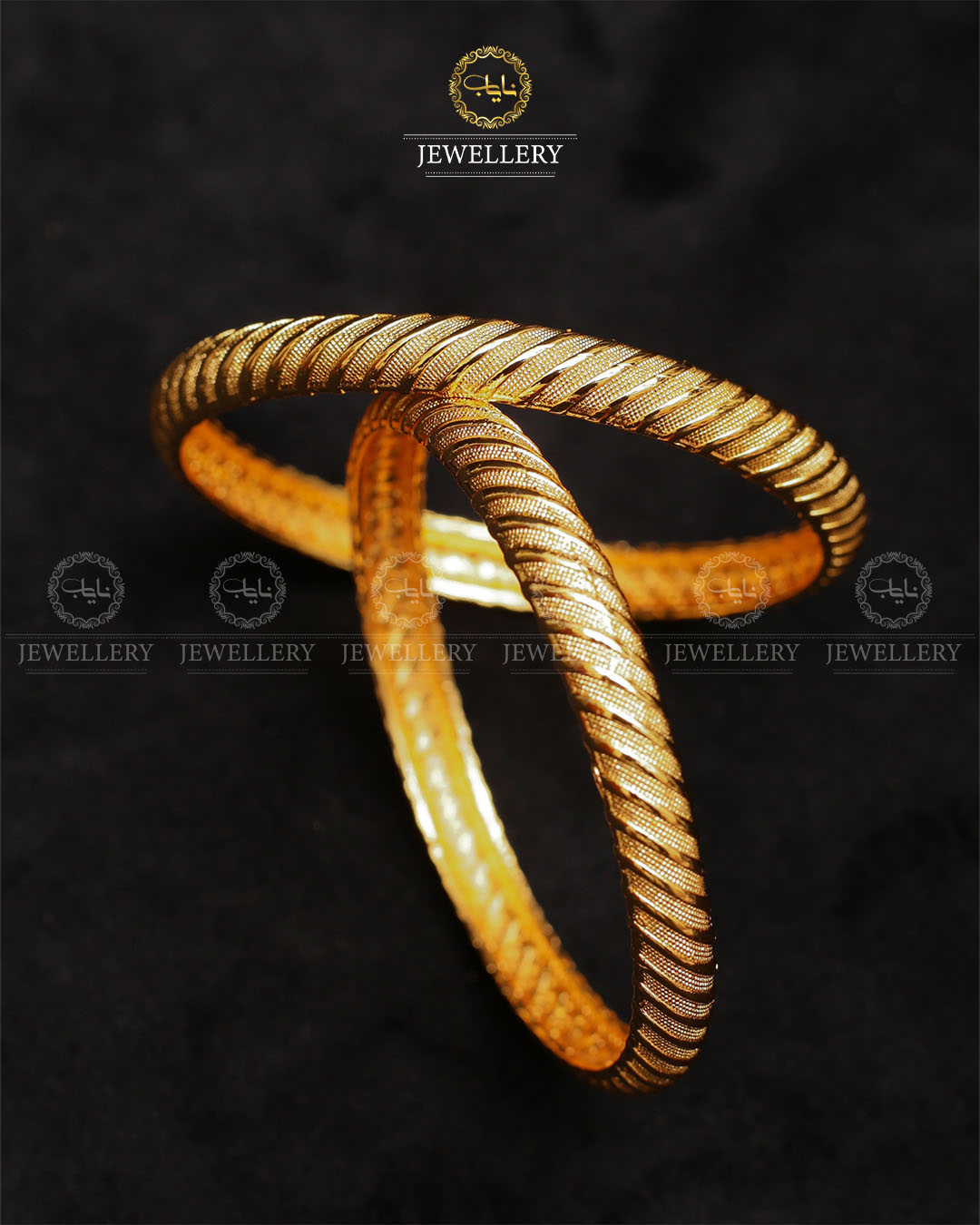 China Gold Bangles (pair)-2419