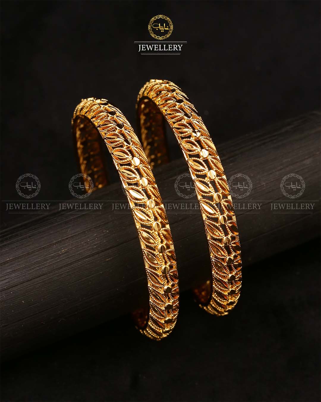 China Gold Bangles (pair)-2673 Nayab Jewellery