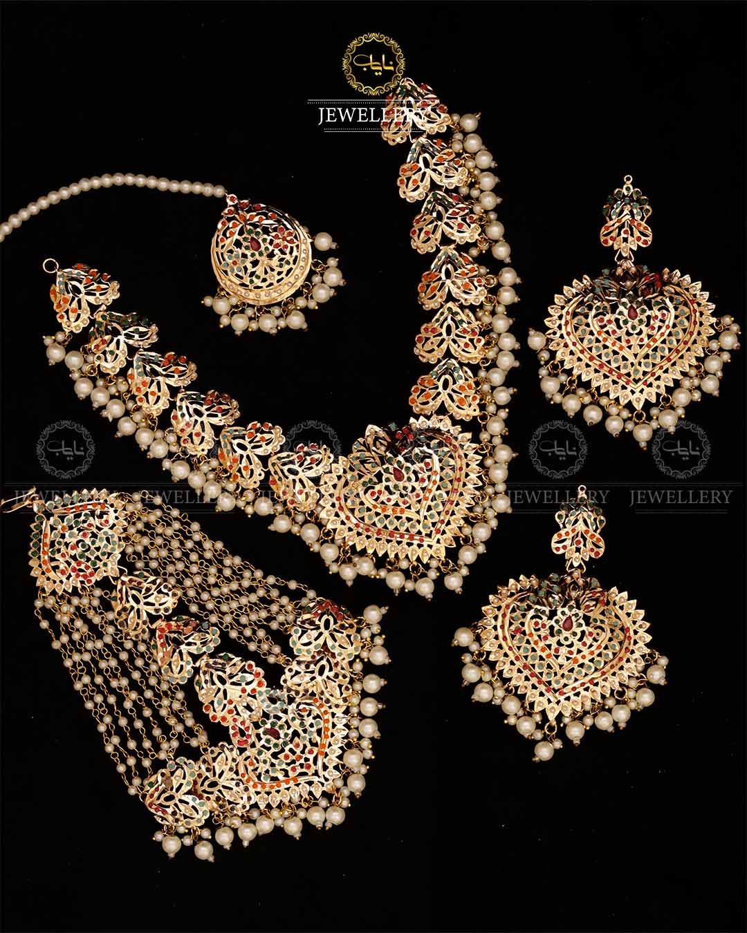 Gold plated Hyedrabadi Bridal Necklace set-2753 Nayab Jewellery