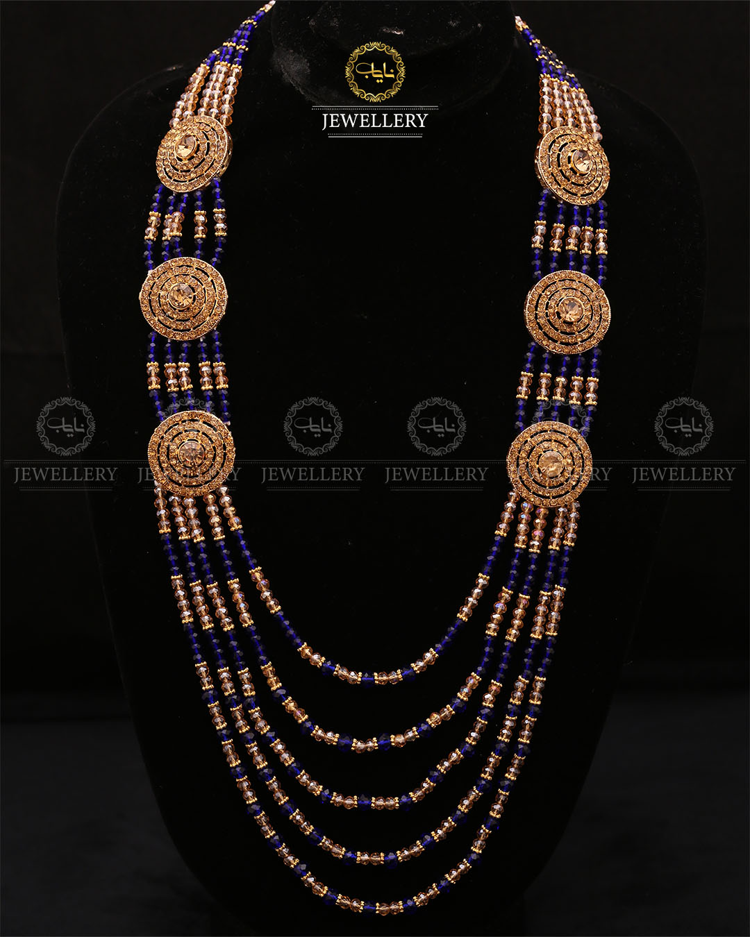 Bridal Broch Mala (with out Earrings)-2731-Golden Nayab Jewellery