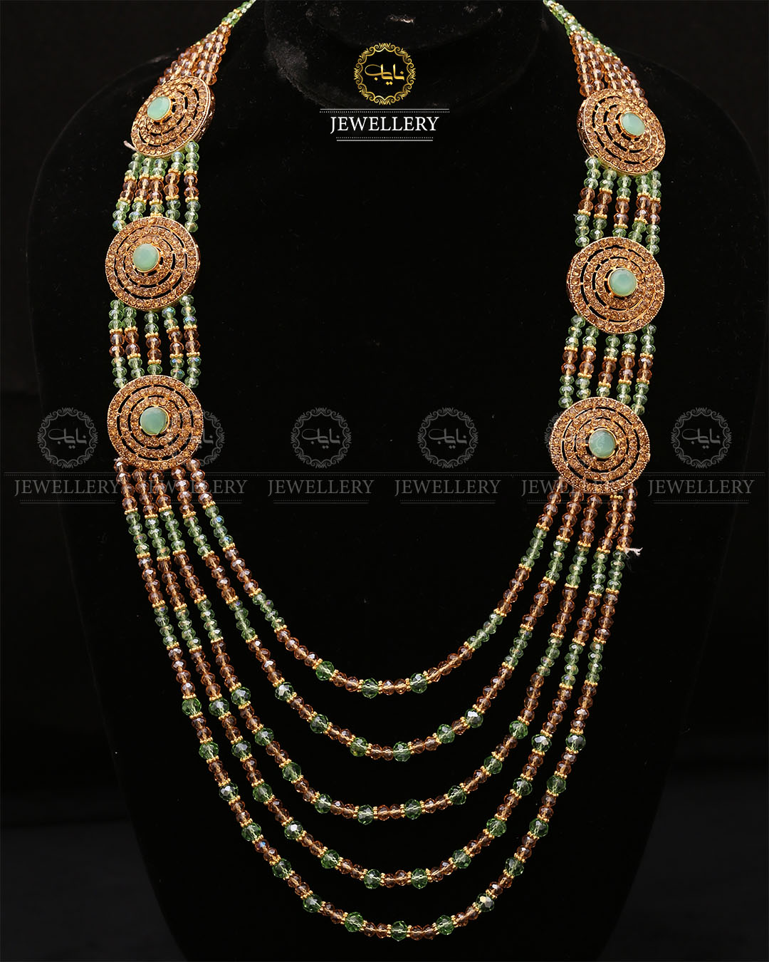 Bridal Broch Mala (with out Earrings)-2731-Golden Nayab Jewellery