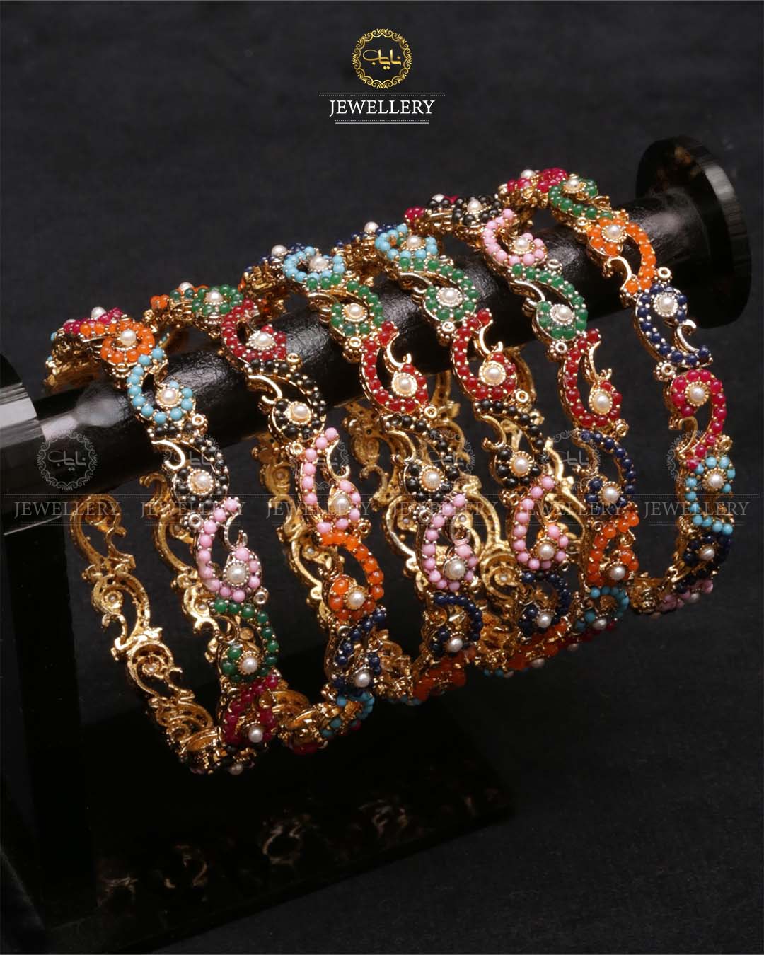 Traditional Noratan 6 pcs bangles set-2457 Nayab Jewellery