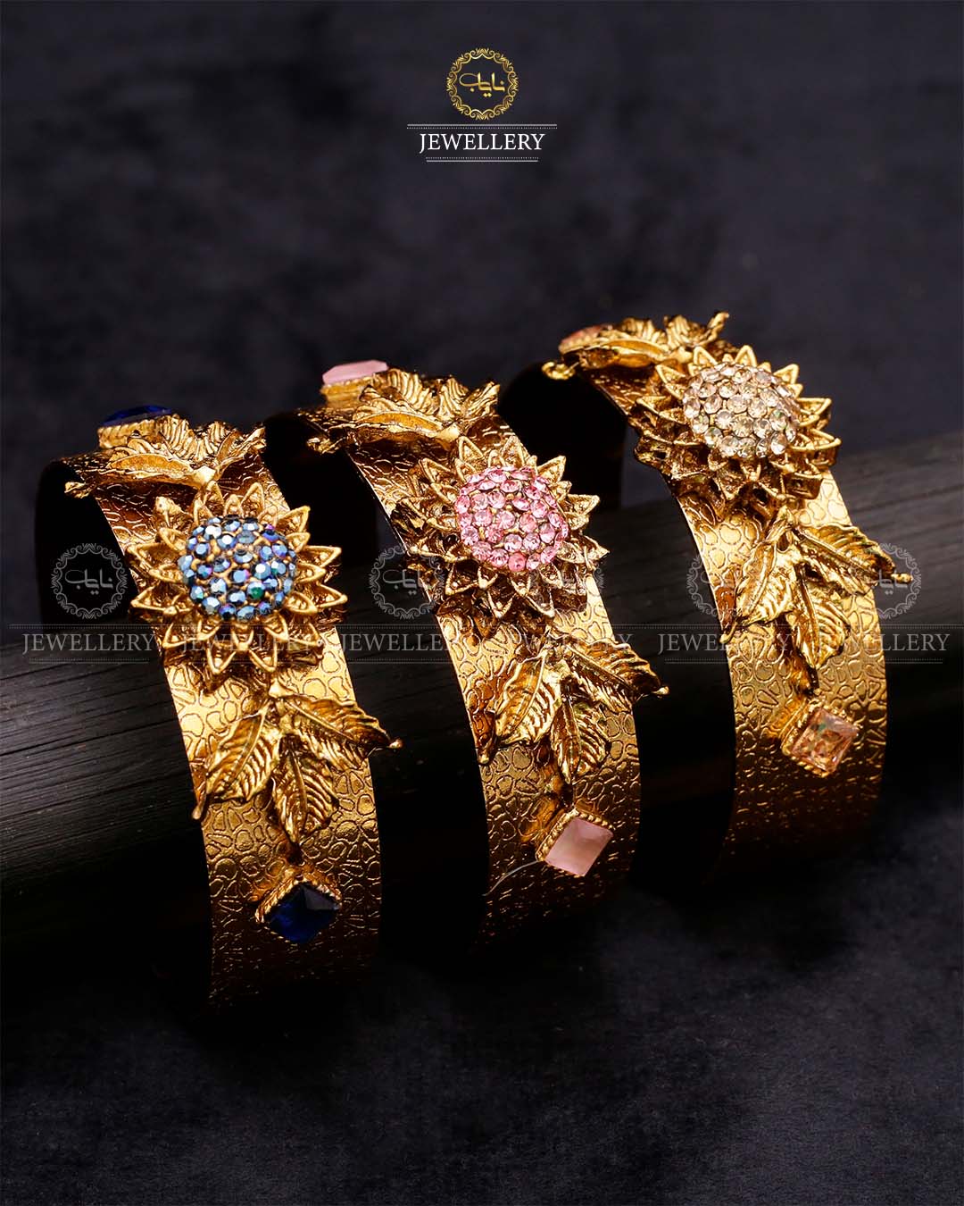 Turkish Stone Openable bangle (Each)-2627 Nayab Jewellery