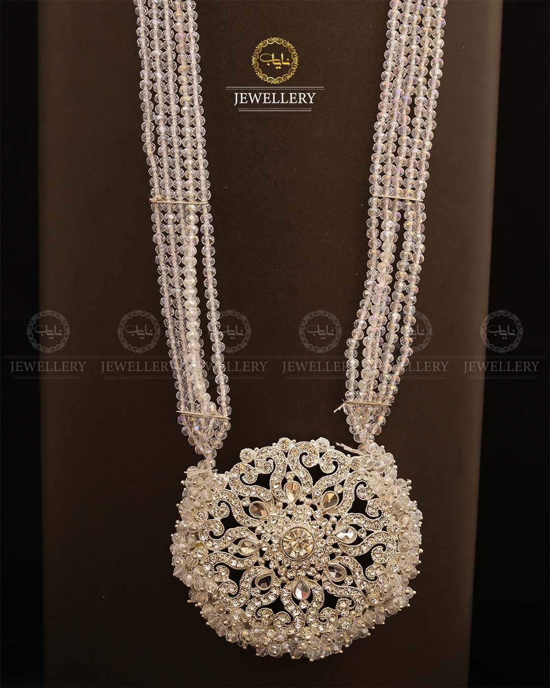 Omega Long Broch Mala-2293 Silver Nayab Jewellery