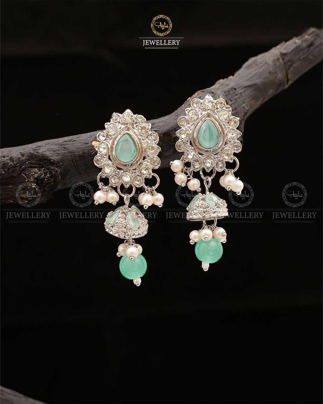 Uncut Small Jhumki-2554-Silver Nayab Jewellery