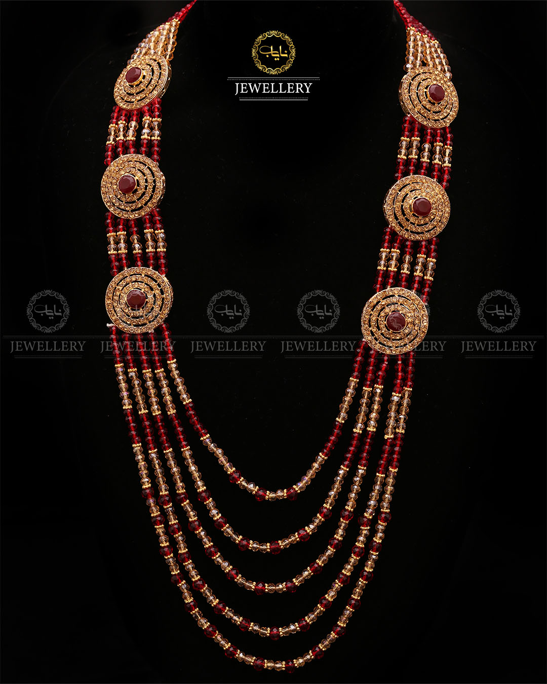 Bridal Broch Mala (with out Earrings)-2731-Golden Nayab Jewellery