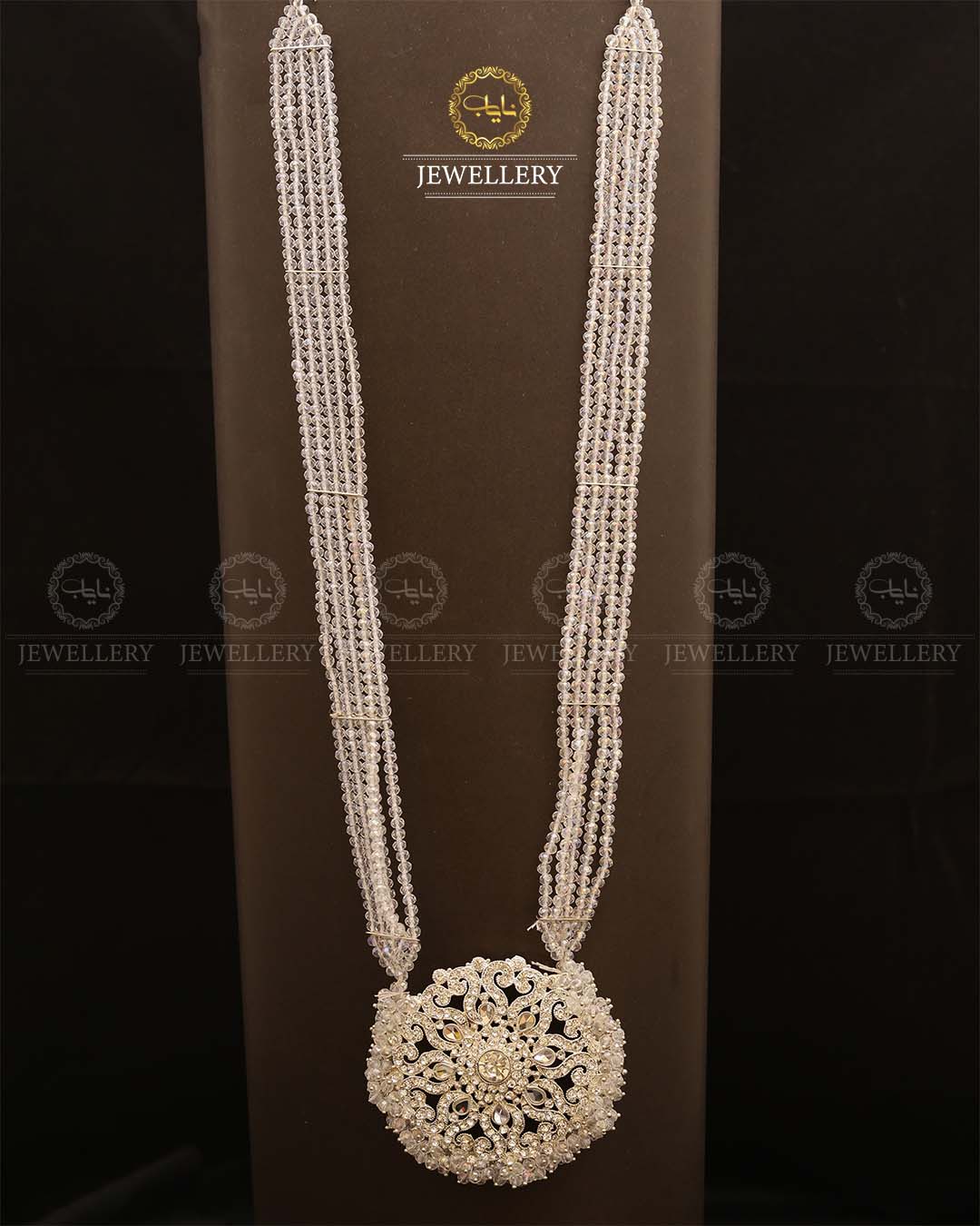 Omega Long Broch Mala-2293 Silver Nayab Jewellery