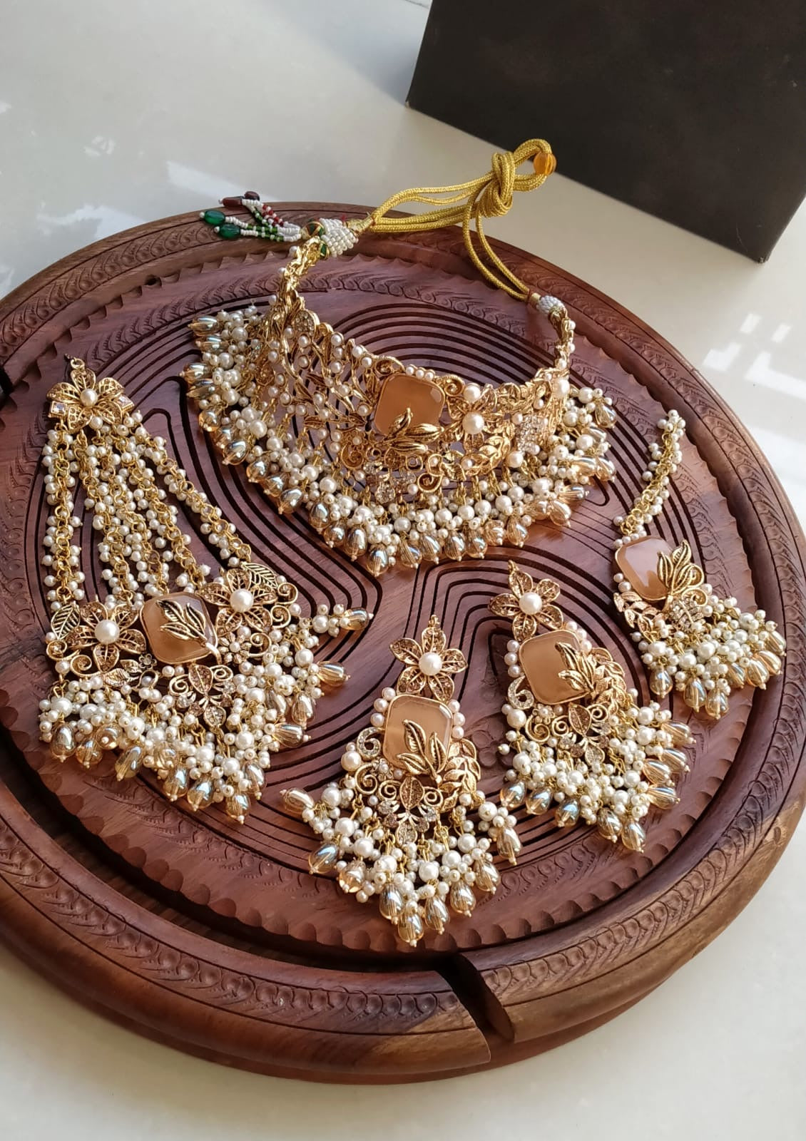 Designer Hand Made 5 pcs Bridal set-2075 Nayab Jewellery
