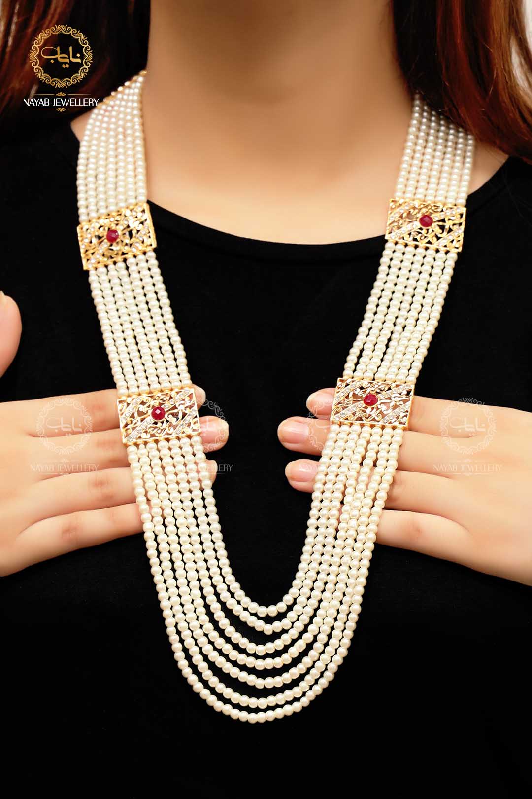 High Quality Pearl Mala Set wit Earring NJ-1167