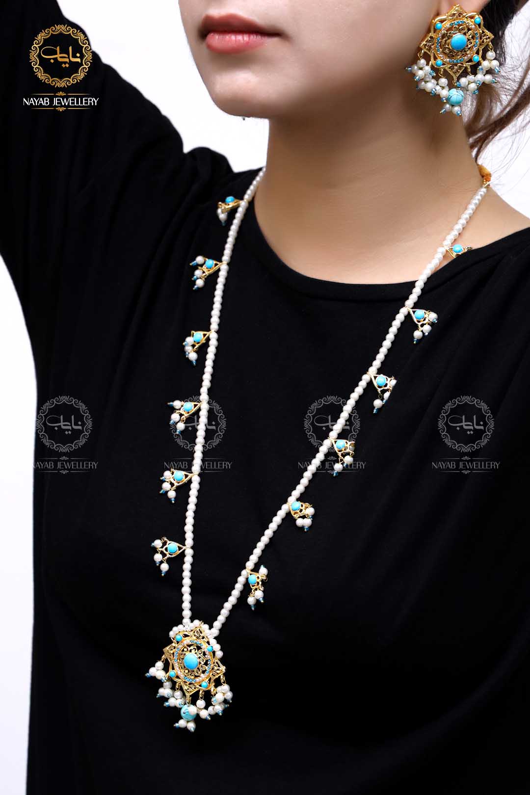 Traditional Hyedrabadi Mala Set with Earring NJ-1170