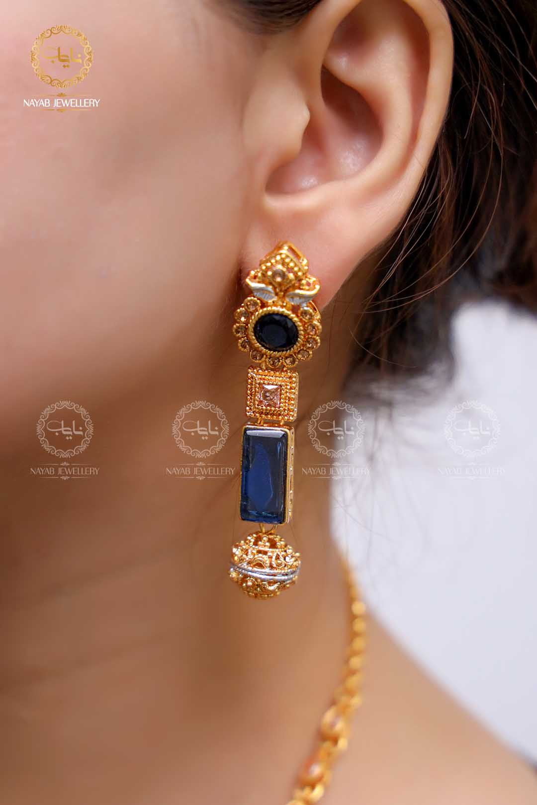 Trendy Bridal Egyptian Mala with Earring NJ-1166