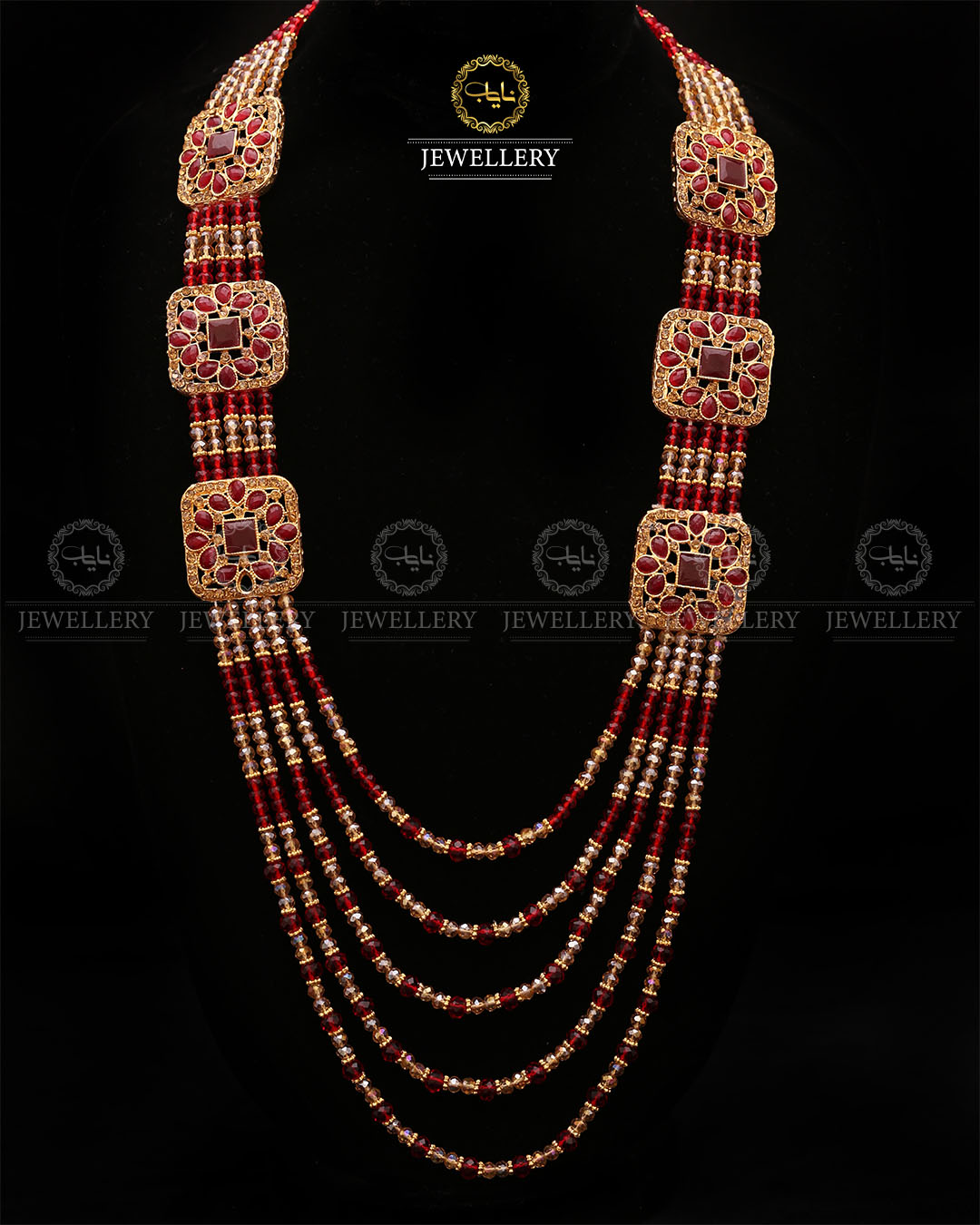 Bridal Broch Mala (with out Earrings)-2732-Golden Nayab Jewellery