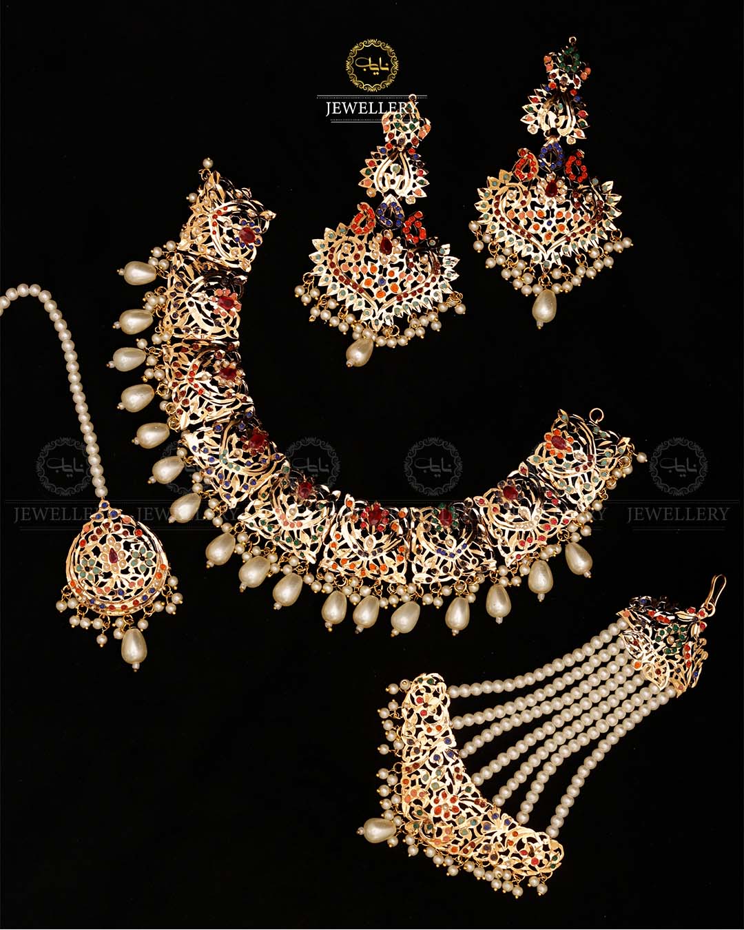 Gold plated Hyedrabadi Bridal Necklace Set-2811
