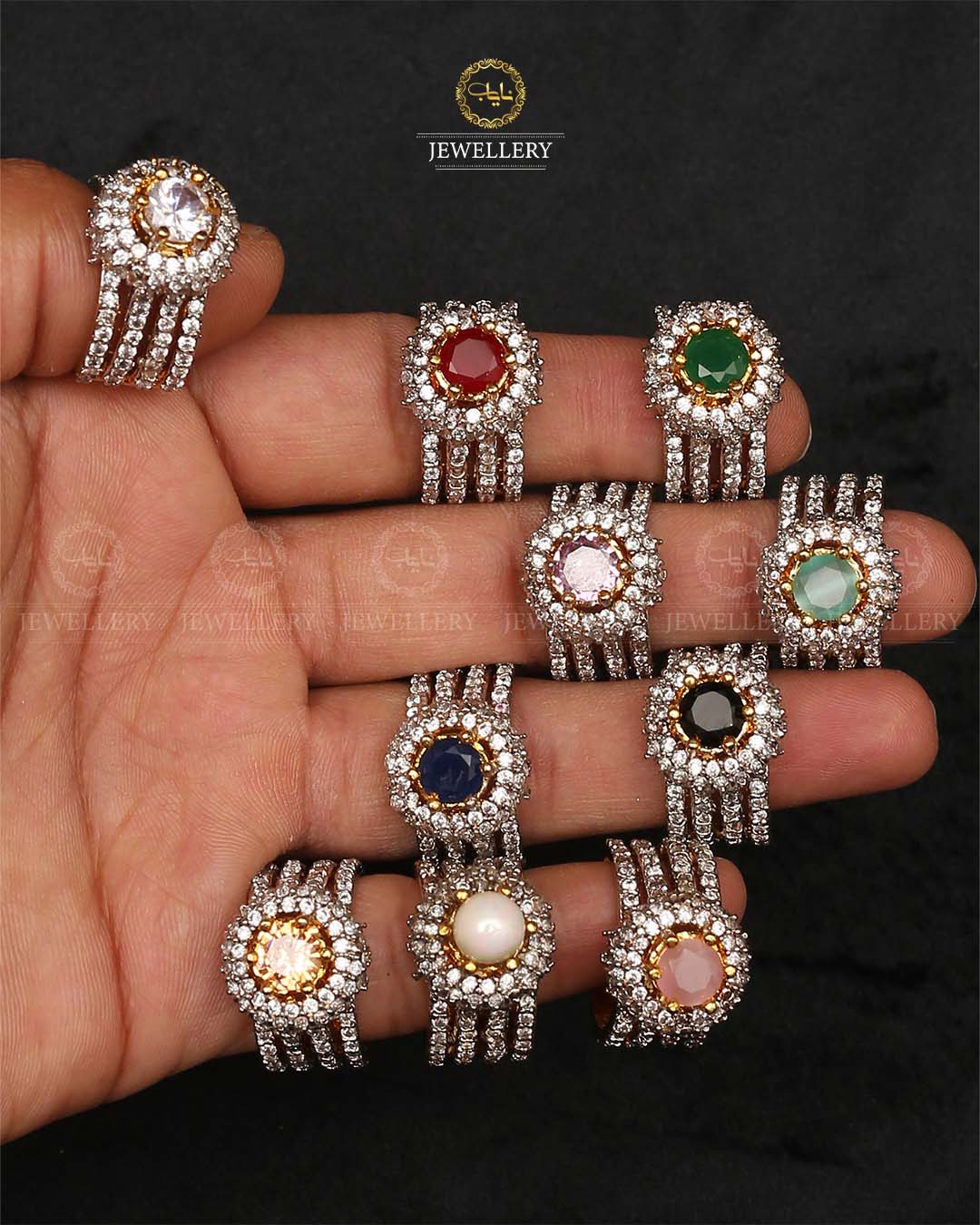 Jarao Stones Adjustable Ring-2493 Nayab Jewellery