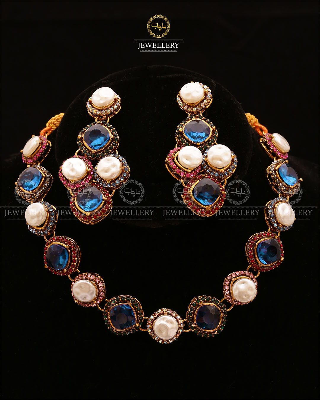 Mother pearl Turkish Necklace set-2633 Nayab Jewellery