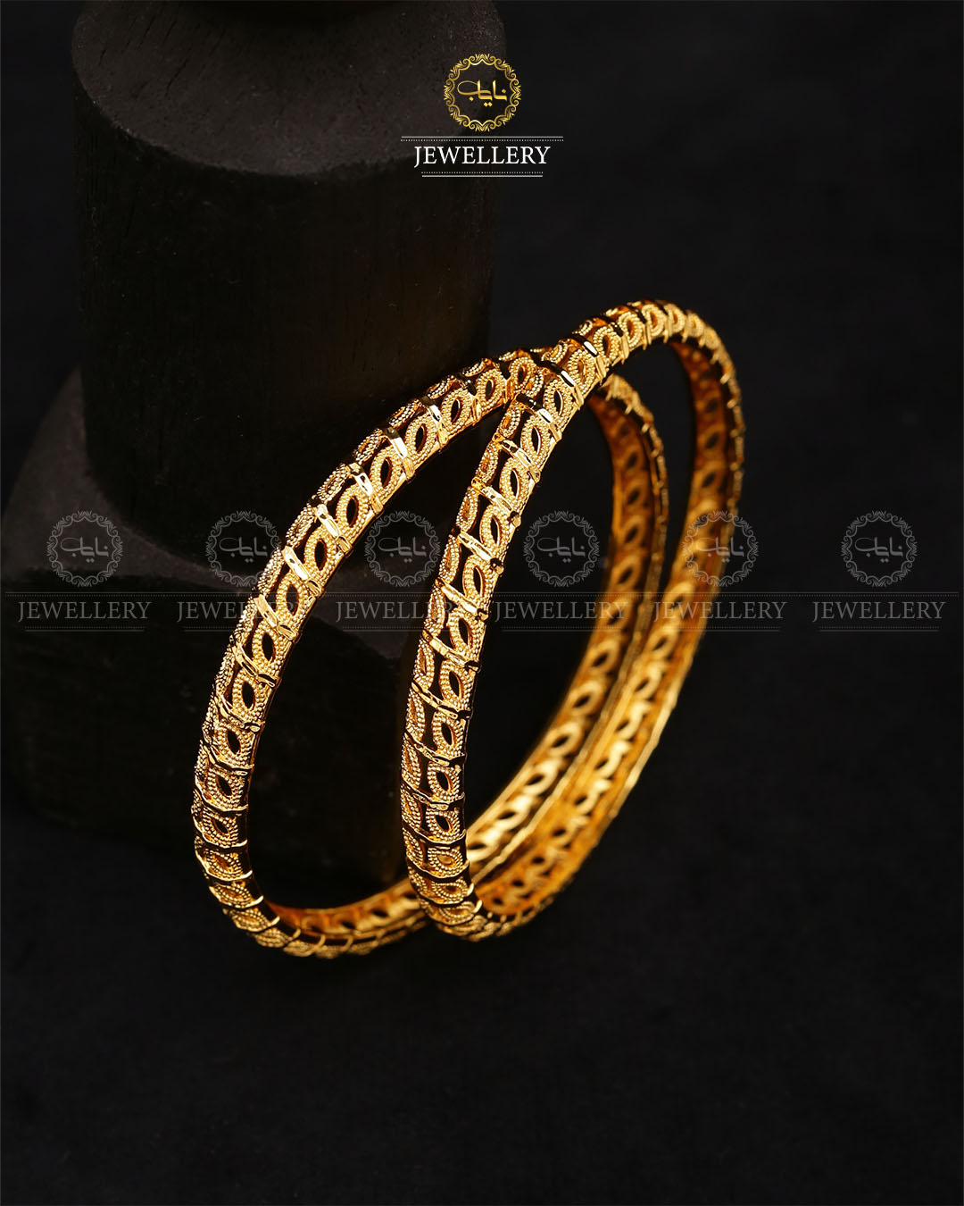 China Gold Bangles (pair)-2725 Nayab Jewellery