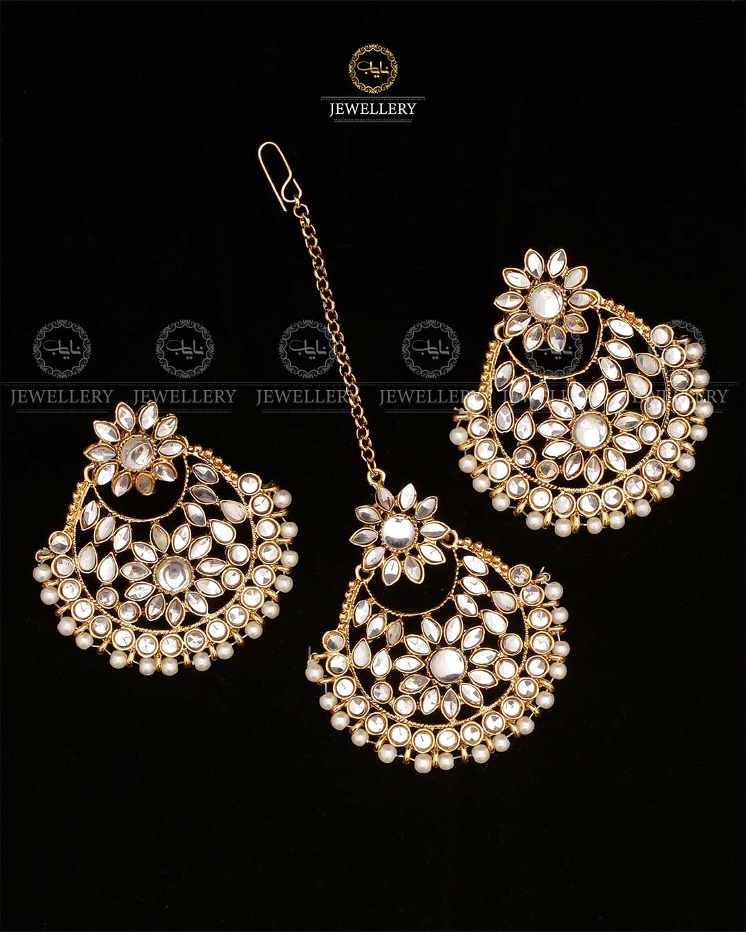 Kundan Baali Tika set-2510 Nayab Jewellery