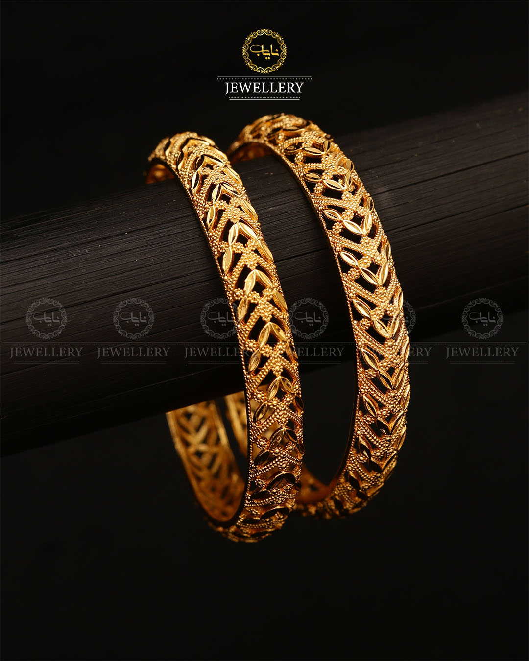 China Gold Bangles (pair)-2672 Nayab Jewellery