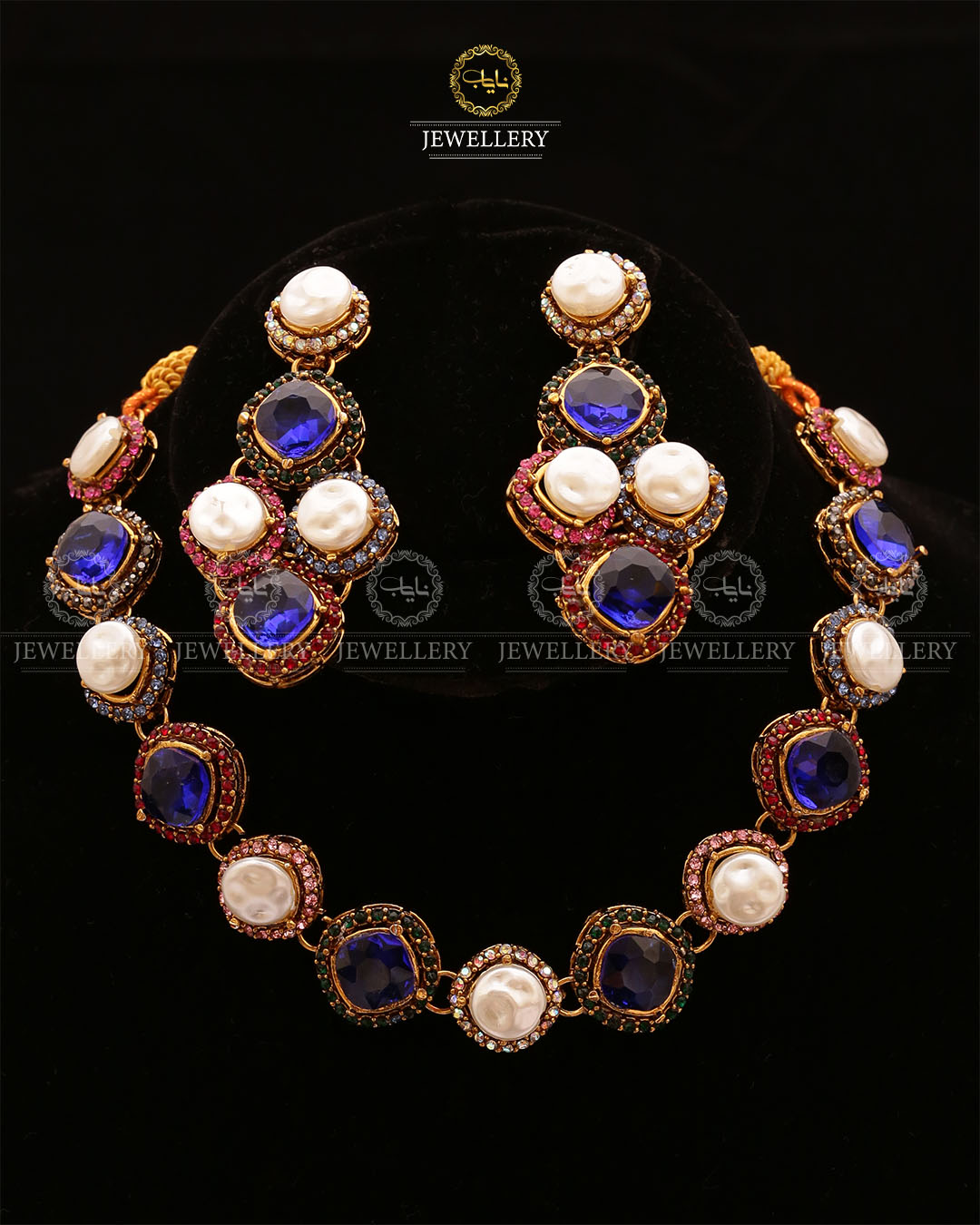 Mother pearl Turkish Necklace set-2633 Nayab Jewellery