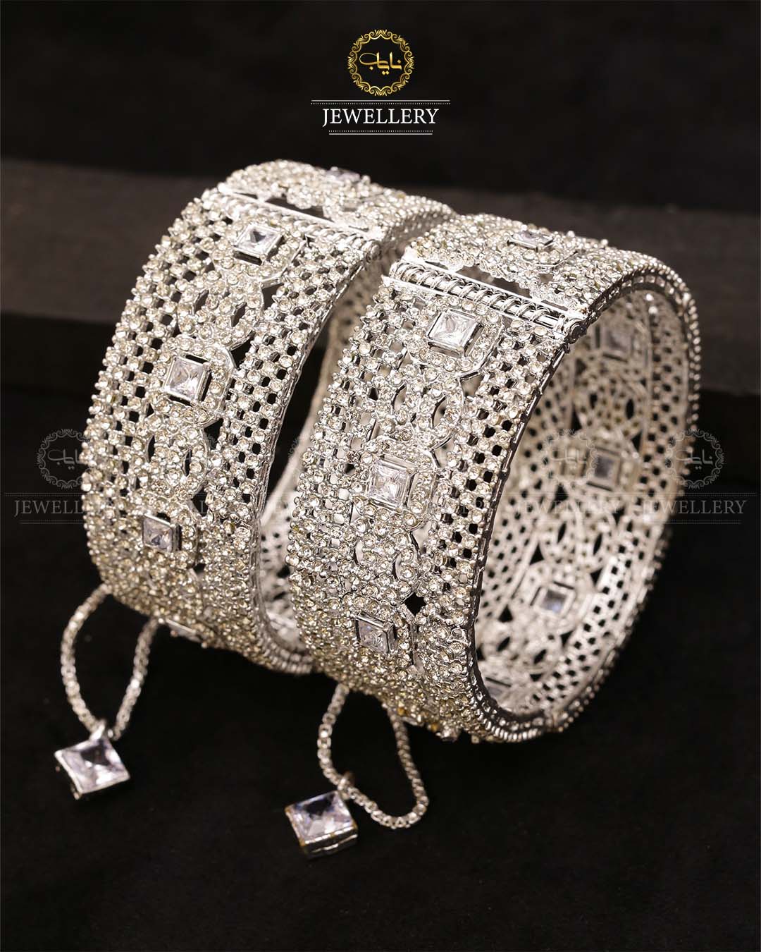Nargis Zarcon Openable Bangles (pair)-2706 Nayab Jewellery
