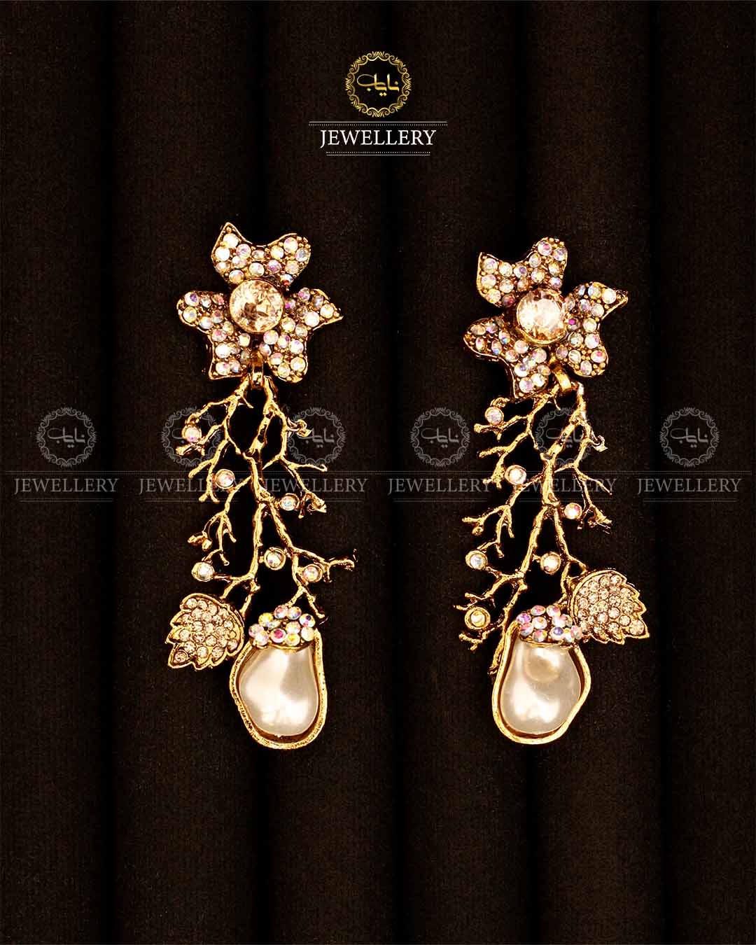 Tree Turkish Mother Pearl Earrings-2944