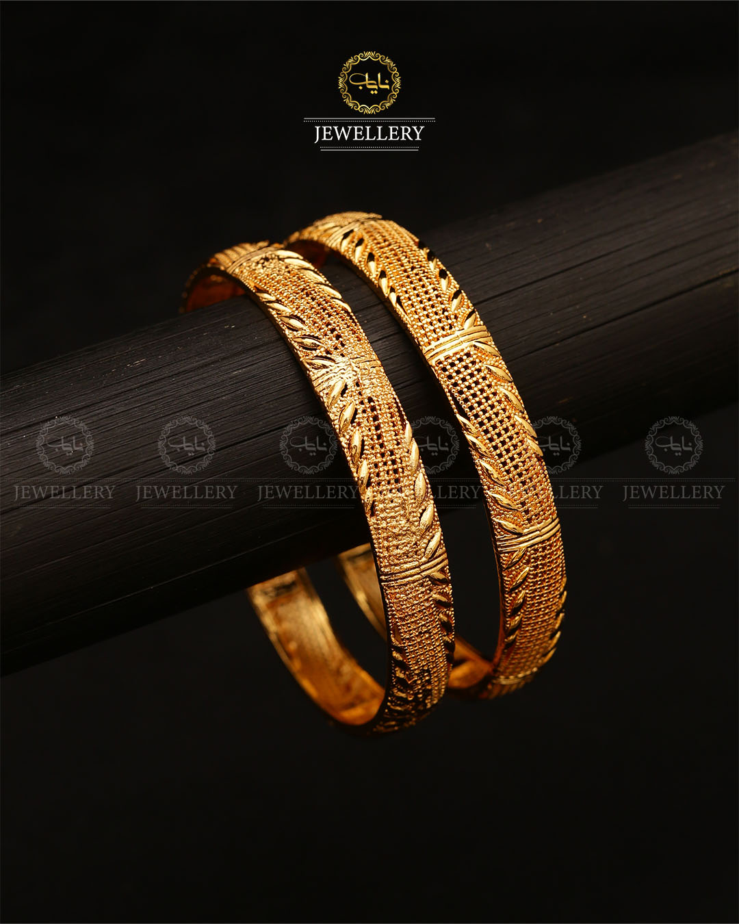 China Gold Bangles (pair)-2674 Nayab Jewellery