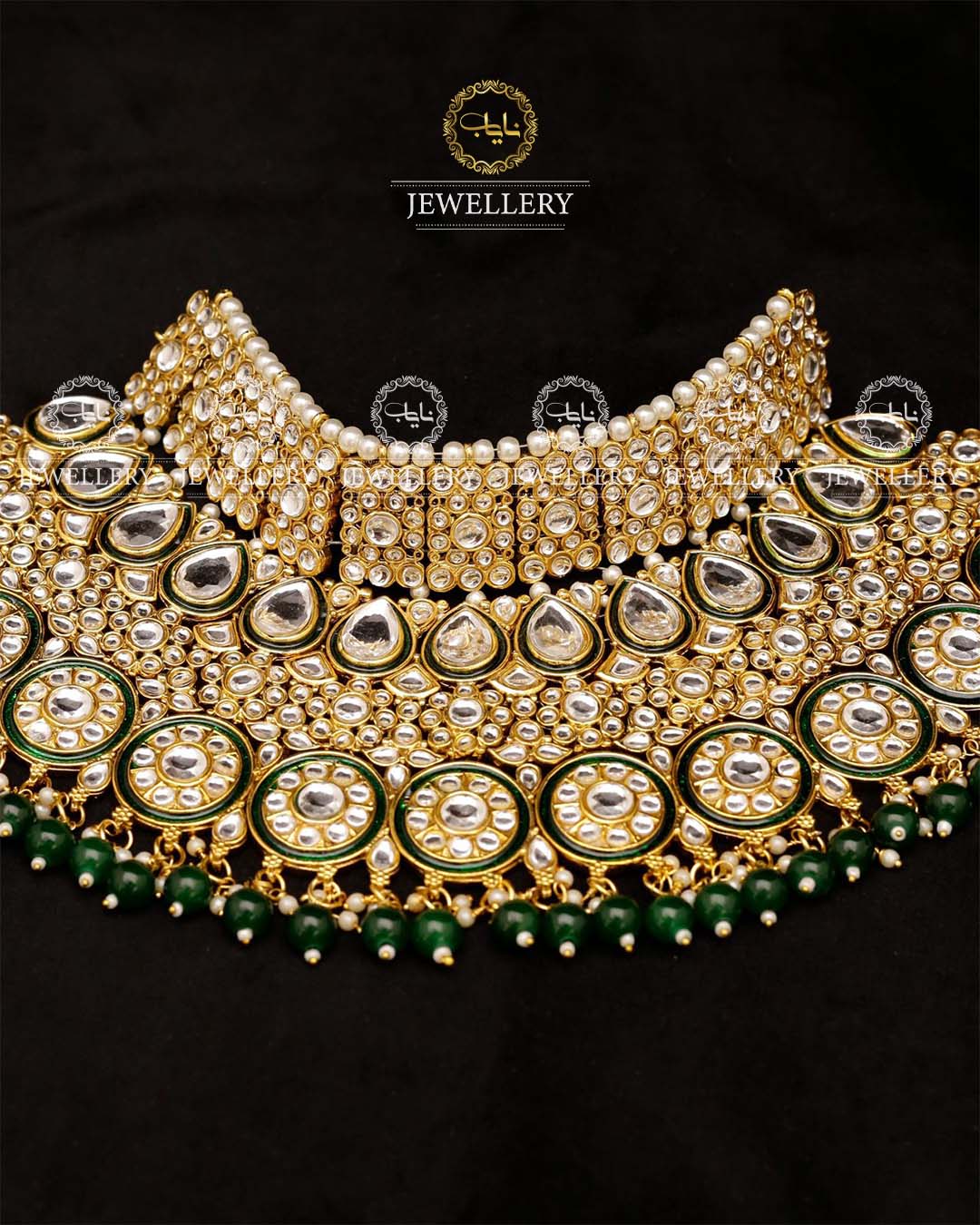 Indian Dubi Kundan 7 pcs Birdal Set-2719 Nayab Jewellery