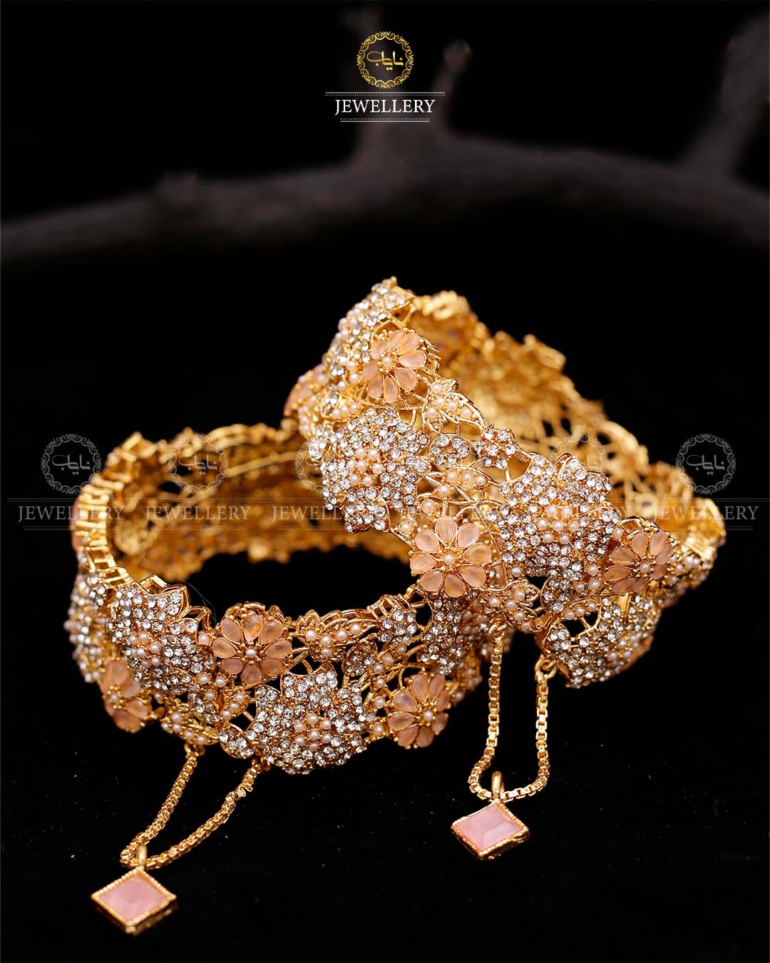 Noratan Wide Openable Bangles (pair)-2589 Nayab Jewellery