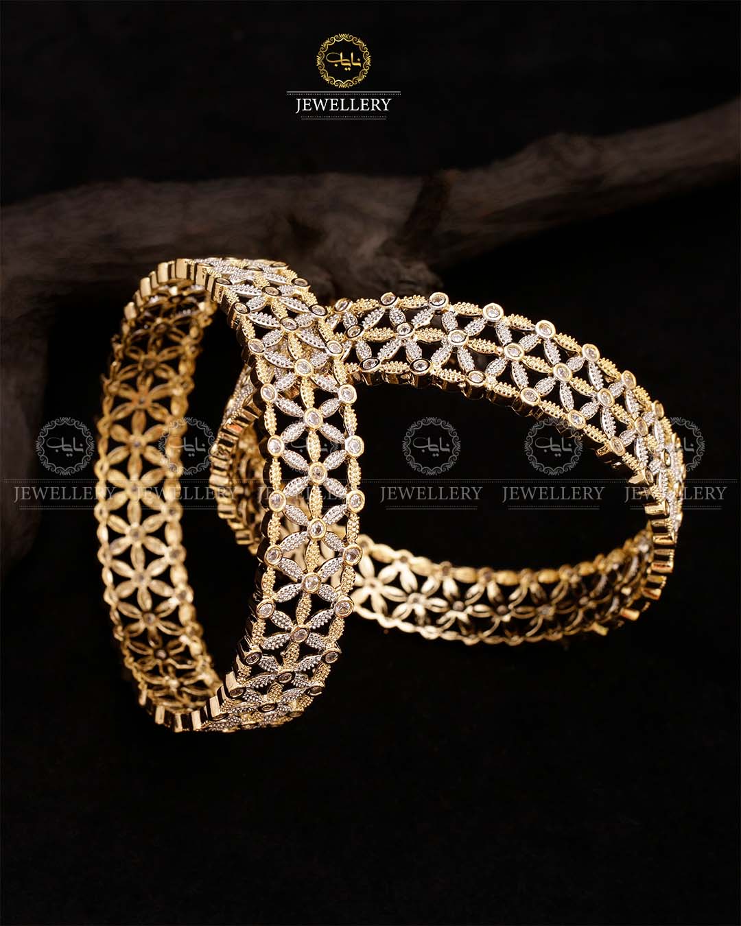 American Dimond Star Bangles (pair)-2208 Nayab Jewellery