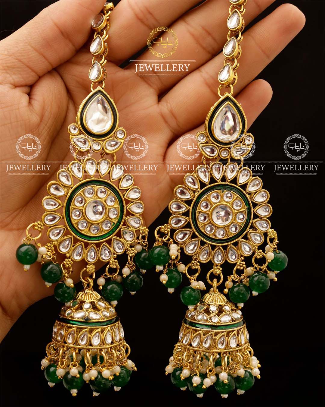 Indian Dubi Kundan 7 pcs Birdal Set-2719 Nayab Jewellery