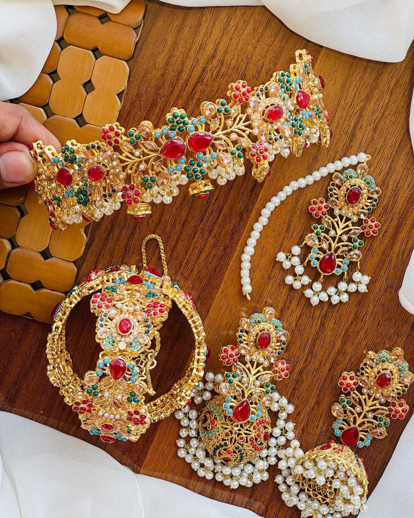 Noratan Collar set with Openable Bangles combo-2496 Nayab Jewellery