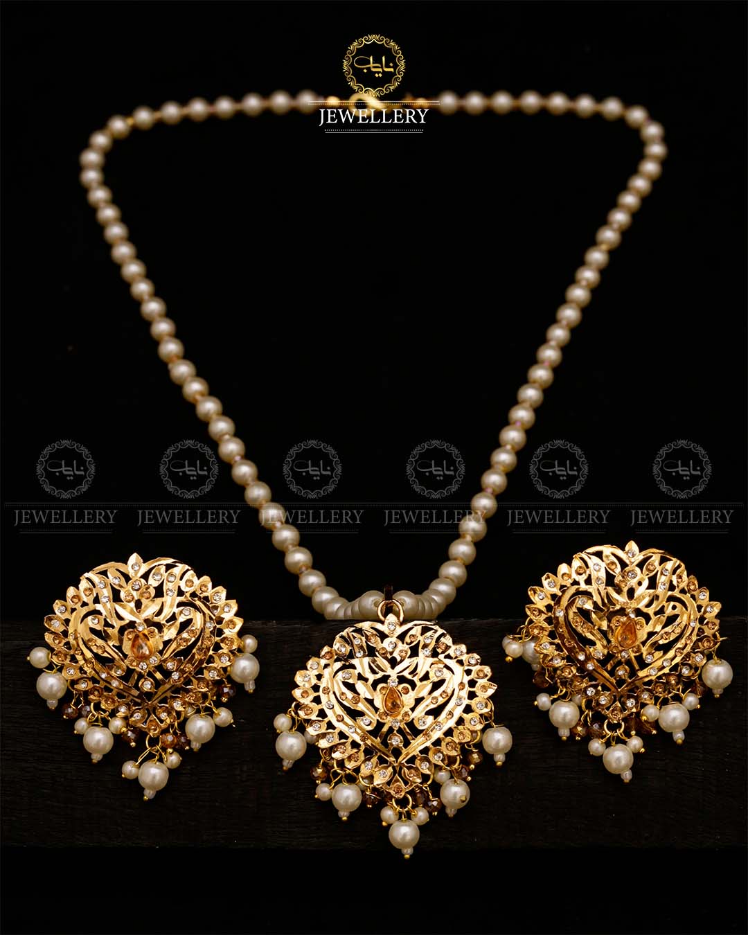 Hyedrabadi Pendant Mala Set-2688 Nayab Jewellery