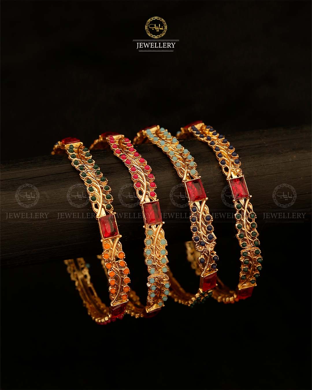 Fancy 4 pcs Bangles-2890-Golden