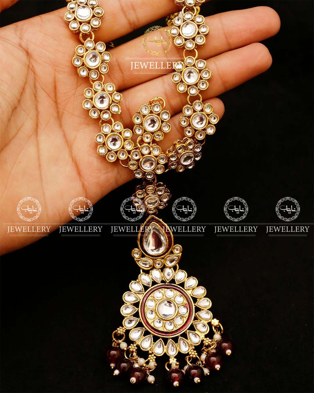 Indian Dubi Kundan 7 pcs Birdal Set-2719 Nayab Jewellery