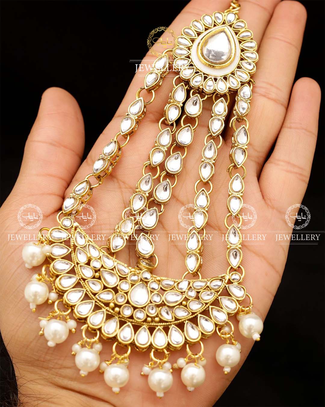 Indian Dubi Kundan 7 pcs Birdal Set-2719 Nayab Jewellery