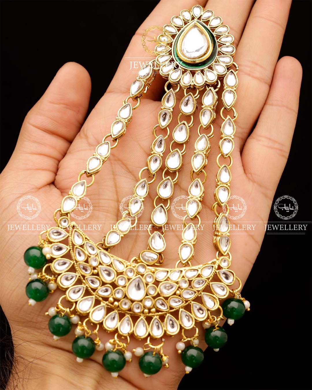 Indian Dubi Kundan 7 pcs Birdal Set-2719 Nayab Jewellery