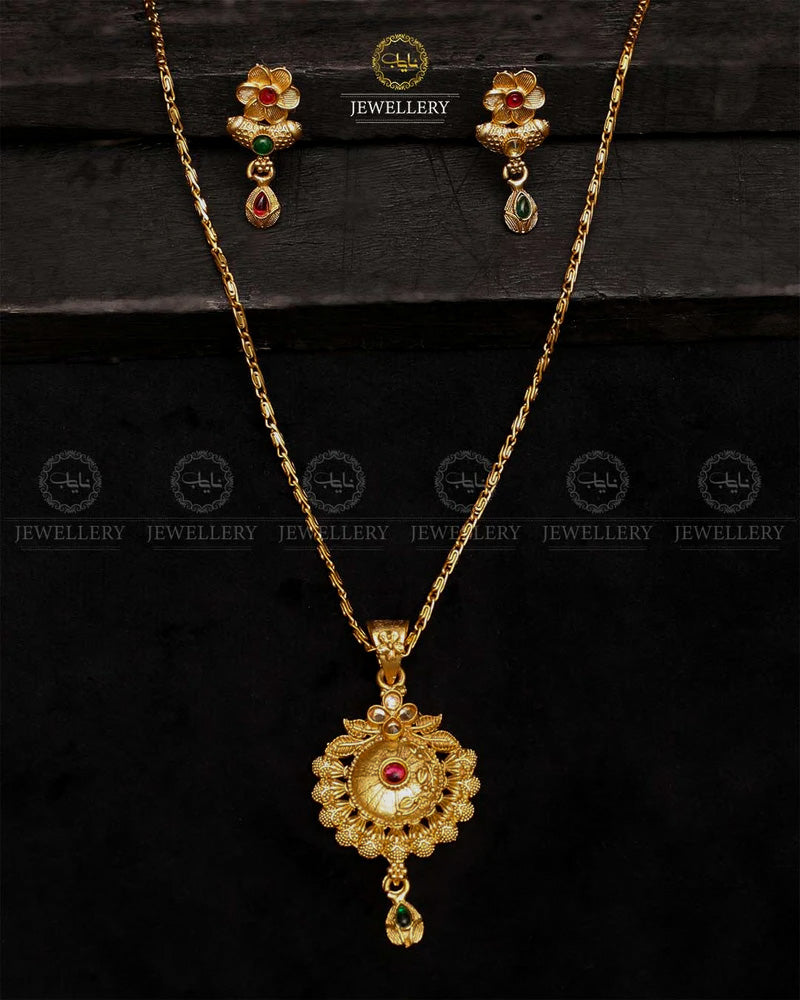 Indian Rajwadi Locket Pendant set-2430 Nayab Jewellery