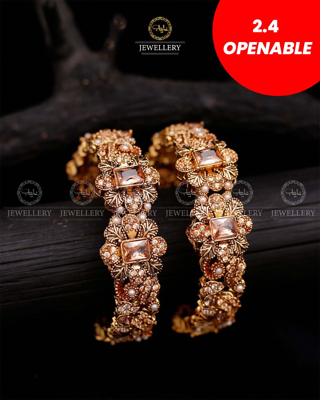 Premium Openable Bangles (pair)-2590 Nayab Jewellery