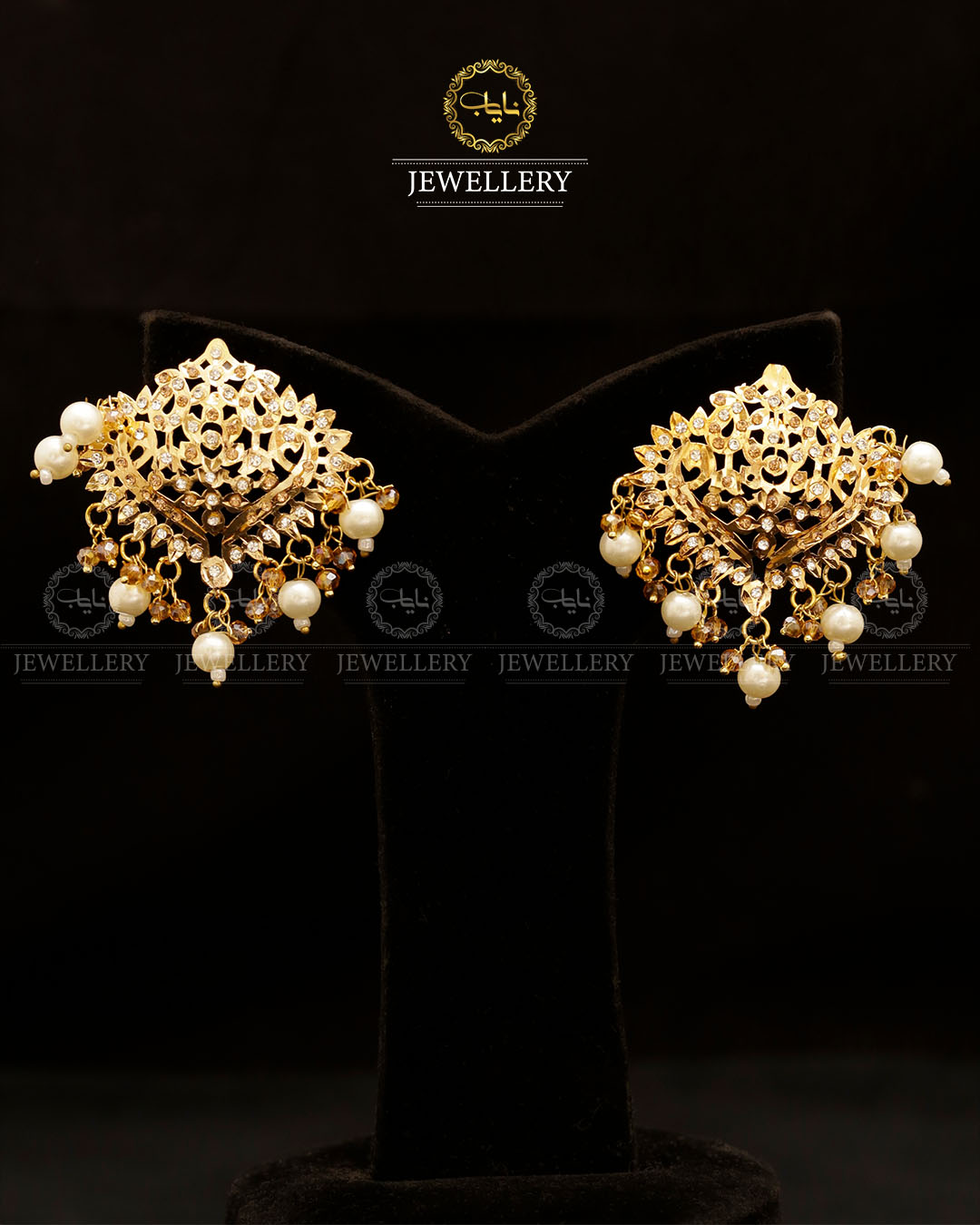 Gold plated Hyedrabadi Studs-2792