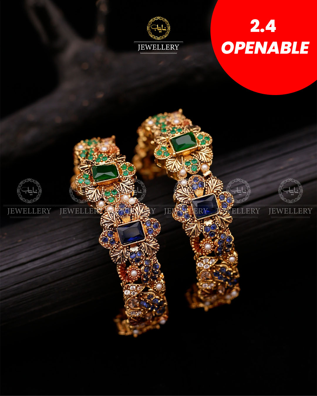 Premium Openable Bangles (pair)-2590 Nayab Jewellery