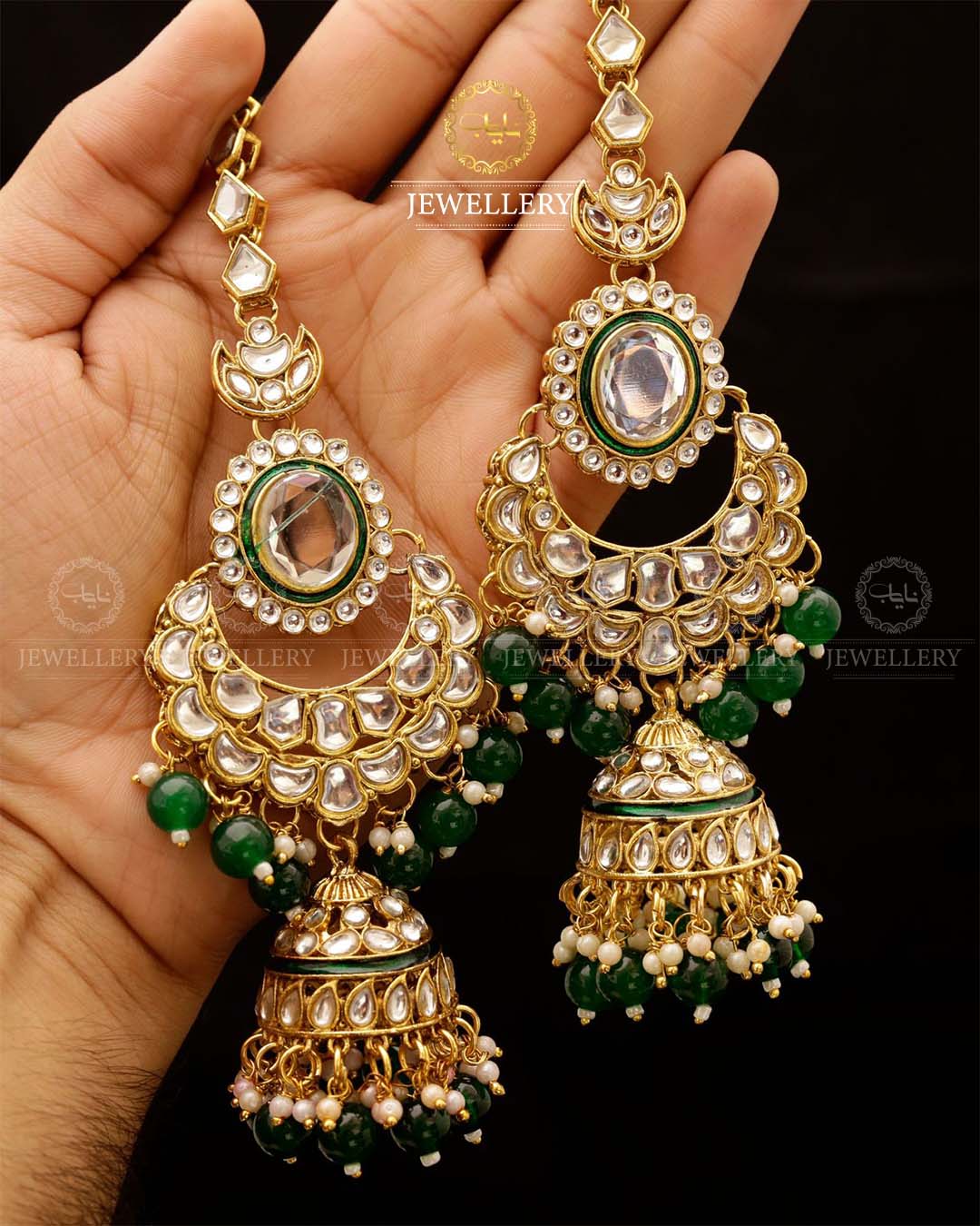 Indian Uncut Kundan 7 pcs Birdal Set-2720 Nayab Jewellery
