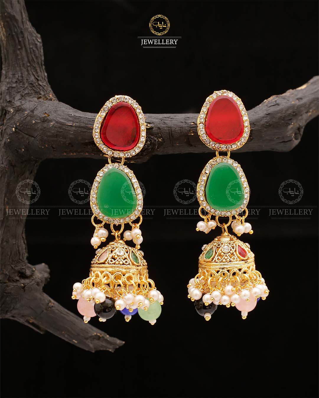 Shahi Long Jhumka-2563-Golden Nayab Jewellery