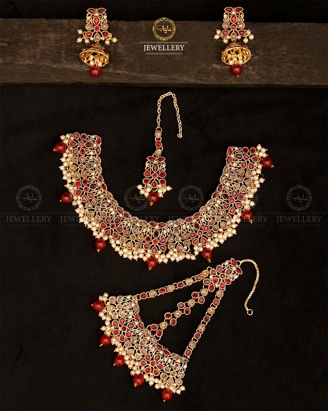 Fliexible Zirconia Bridal set-2852-Golden