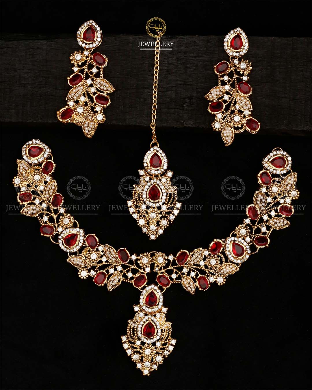Turkish Necklace set-2570-Golden Nayab Jewellery