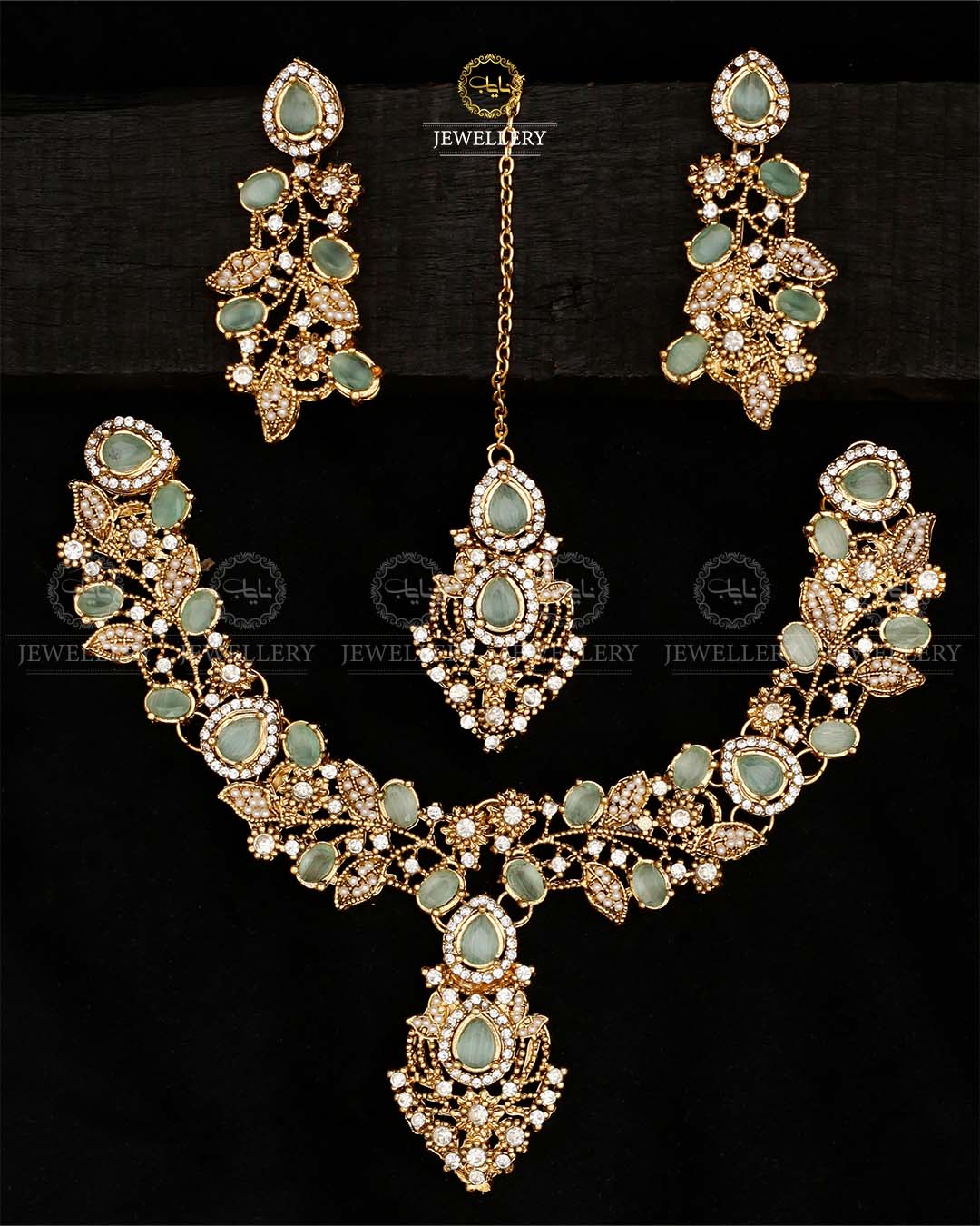 Turkish Necklace set-2570-Golden Nayab Jewellery