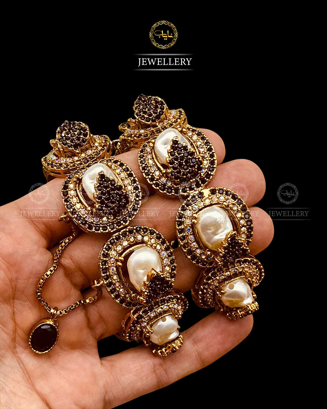 Turkish Mother Pearl Openable Bangles (pair)-2712